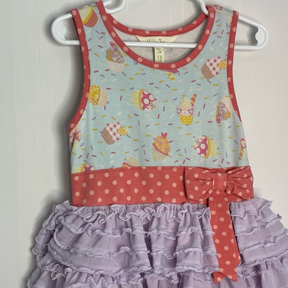 Matilda Jane Girls Brilliant Daydream Lets Eat Cake Cupcake Sundress Size 4 - Picture 2 of 10